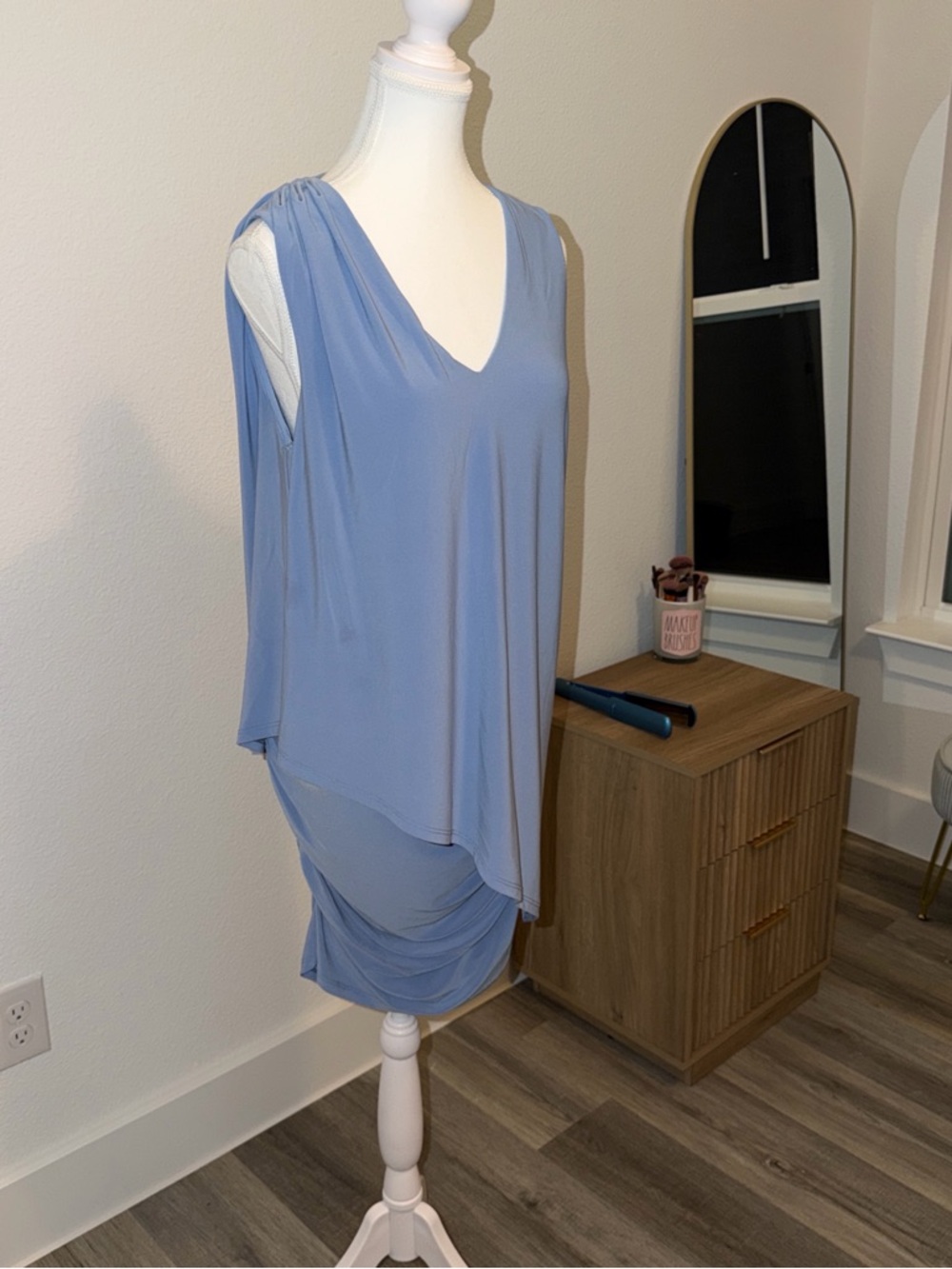 Last Tango Sleeveless V-Neck Midi Dress in Light Blue